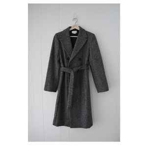caractere herringbone wool coat
